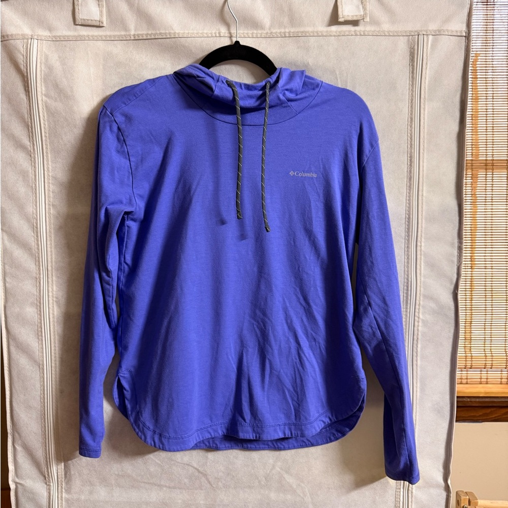 Columbia Purple Hooded Long Sleeve Performance Top Size Small